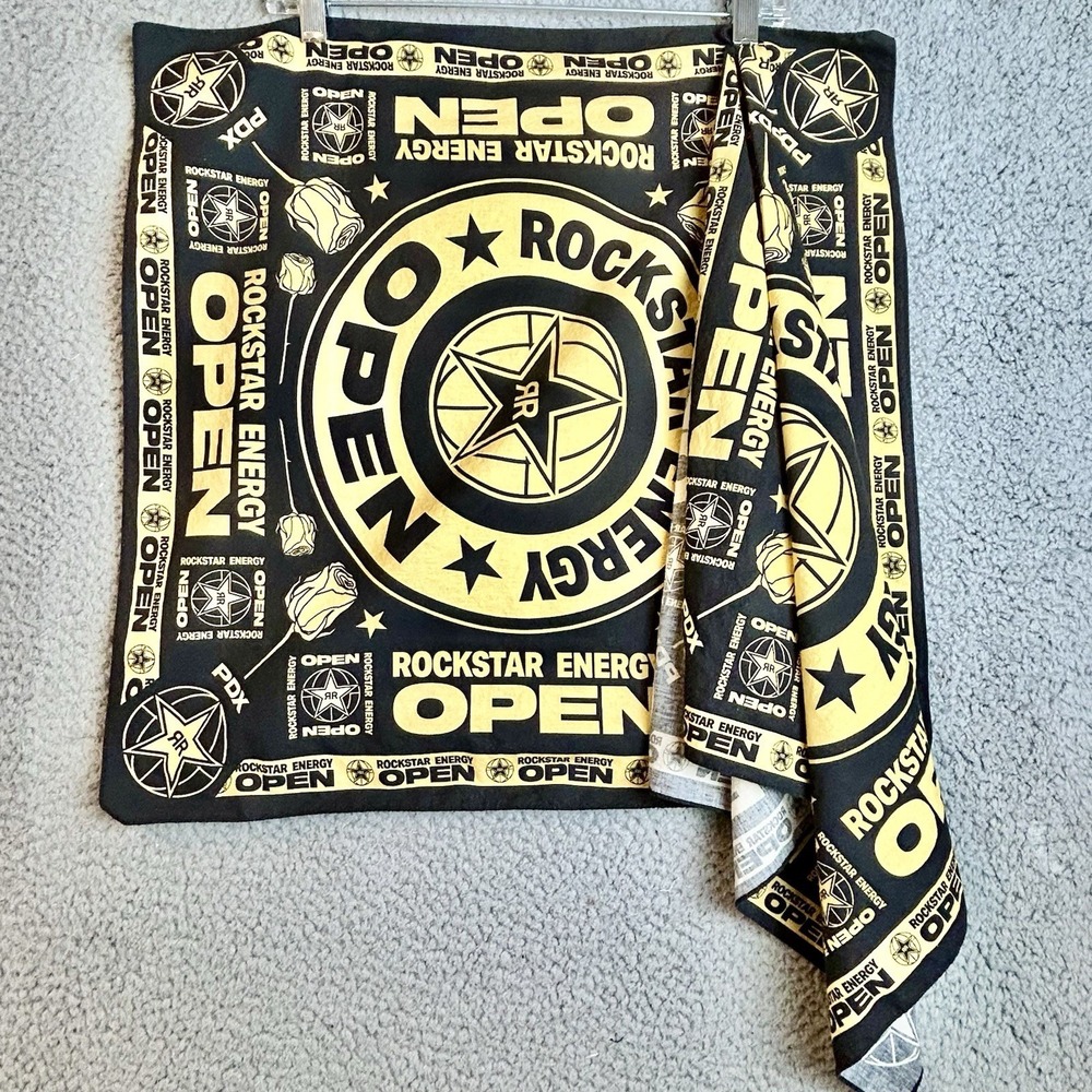 ROCKSTAR Energy Drink OPEN Bandana Rag Headwrap PDX Sports Event Set Of 2